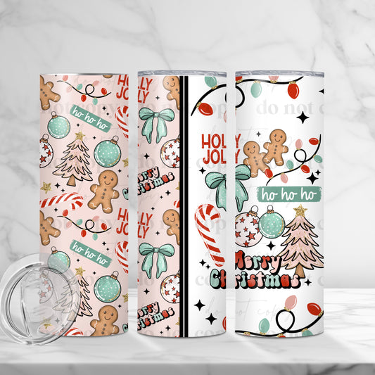 Merry Christmas Collage Tumbler Transfer