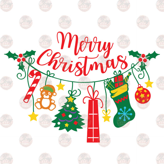 Merry Christmas Hung With Care Transfer