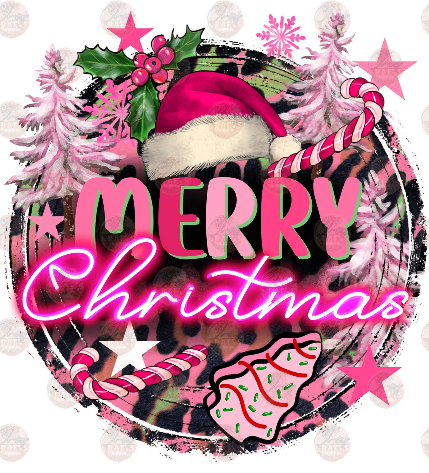 Merry Christmas Neon - Sublimation Transfer
