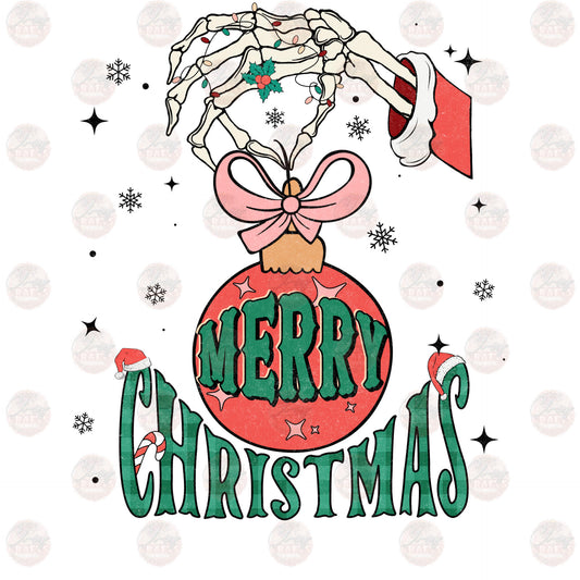 Merry Christmas Skelly Hand - Sublimation Transfer