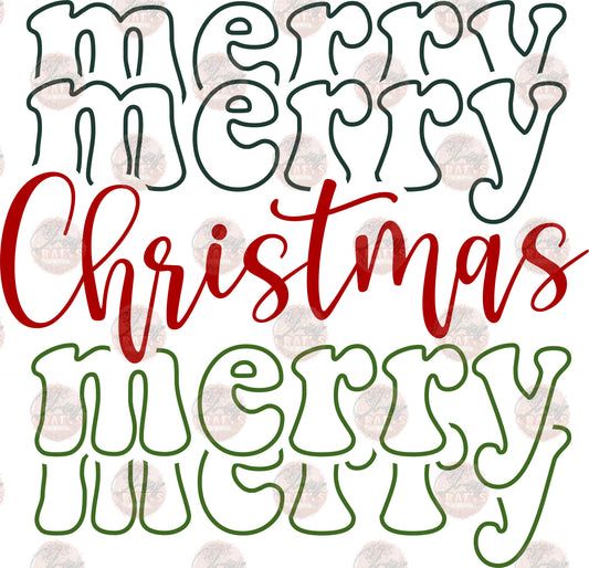 Merry Merry Christmas - Sublimation Transfer
