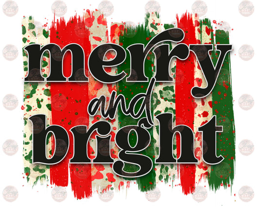 Merry & Bright Brush Stroke - Sublimation Transfer