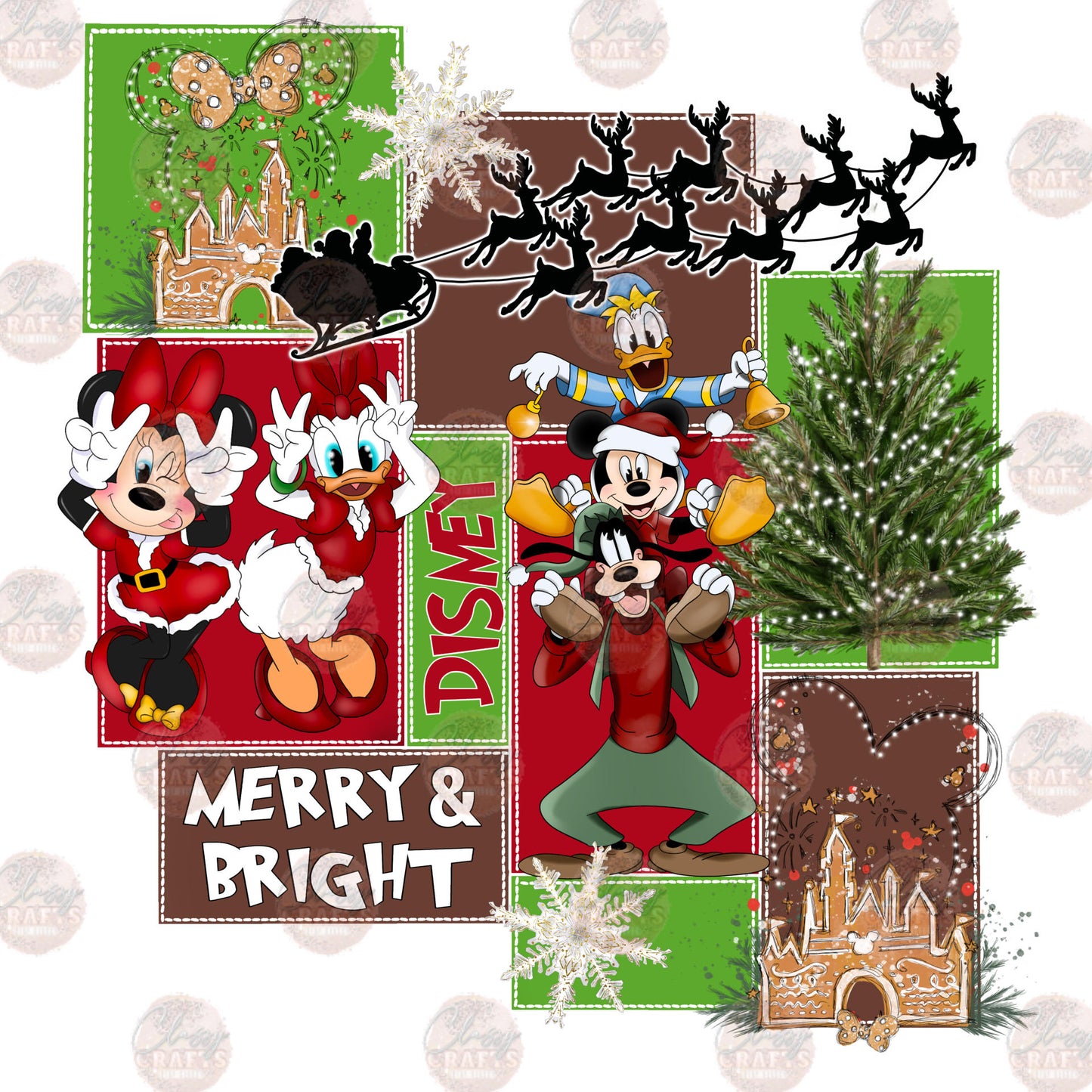 Merry & Bright Castle - Sublimation Transfer