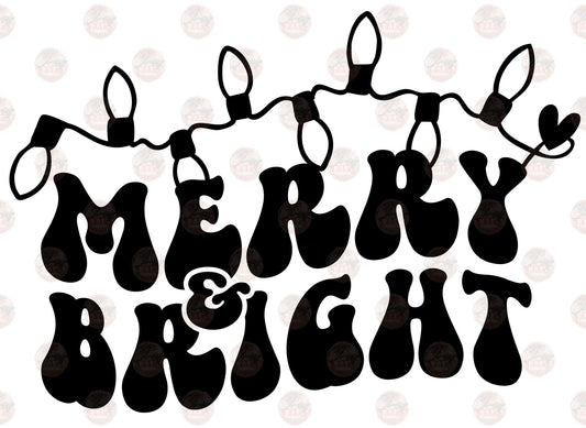 Merry & Bright String Of Lights - Sublimation Transfer