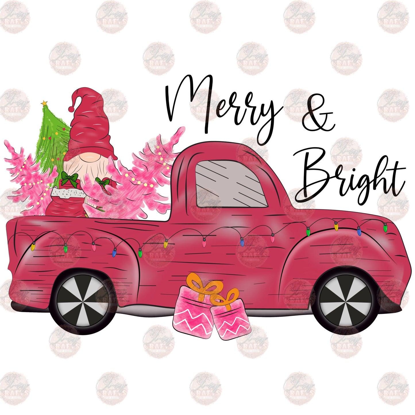 Merry & Bright Truck - Sublimation Transfer