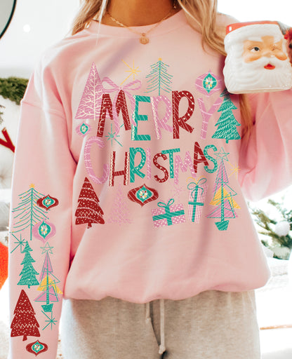 Merry Christmas Trees Treansfer ** TWO PART* SOLD SEPARATELY**