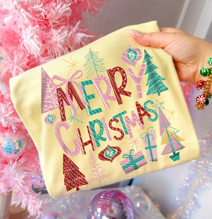 Merry Christmas Trees Treansfer ** TWO PART* SOLD SEPARATELY**