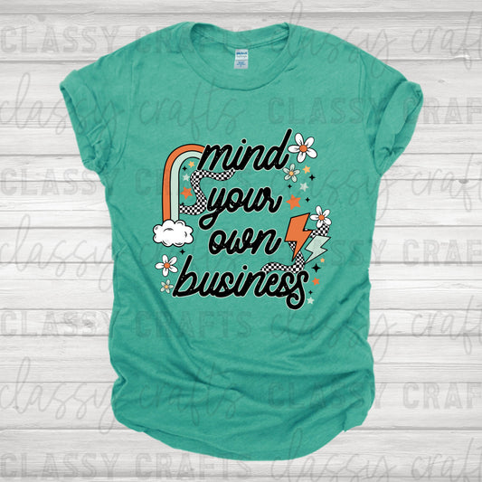 Mind Your Own Business Retro Bolt Transfer