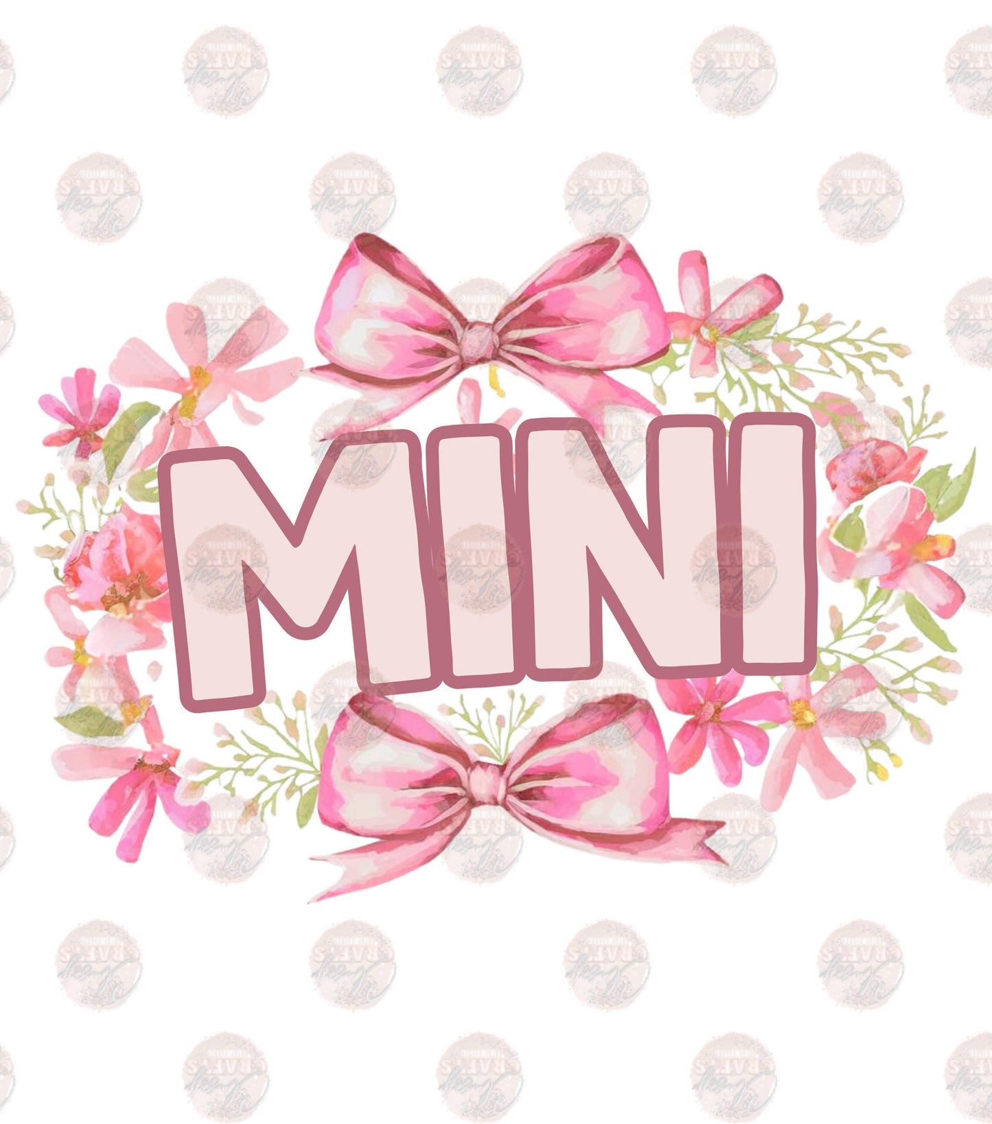 Mama and Mini Block Letters with Bows Transfer