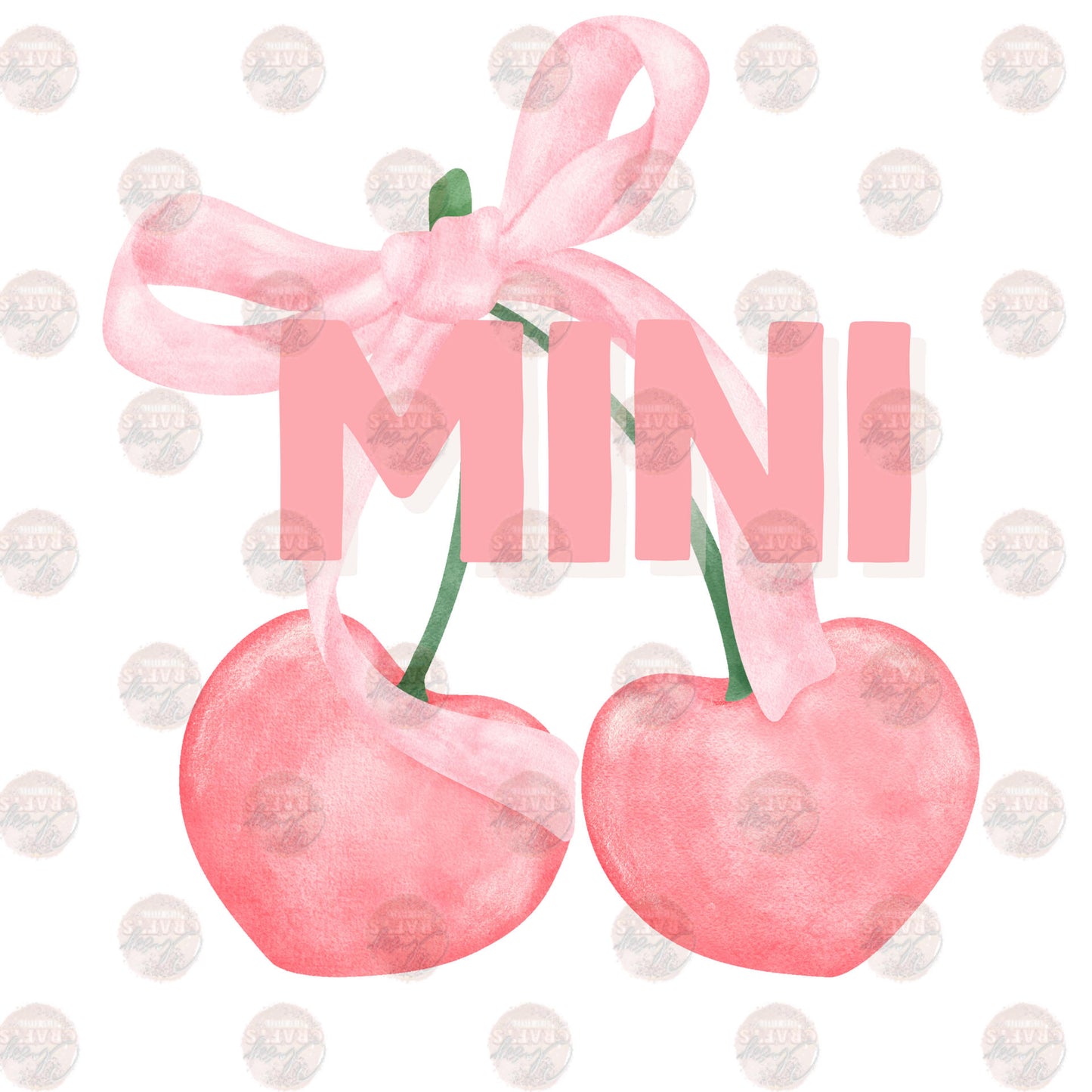 Mama and Mini Pink Cherries Transfer