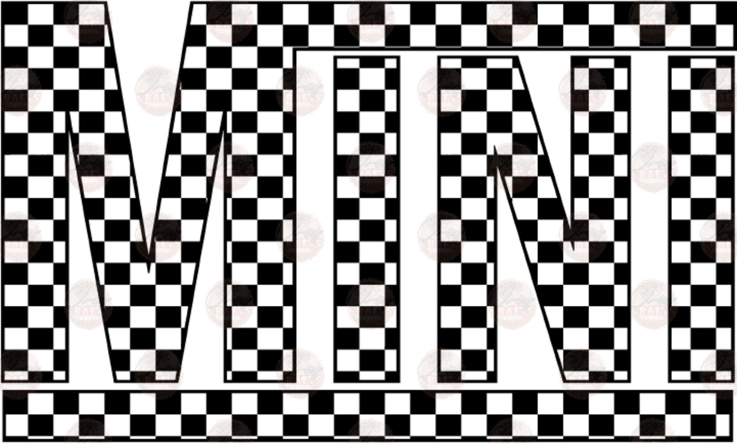 Mini Retro Black Checkered Transfer