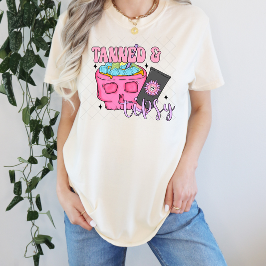 Tanned & Tipsy Skull Transer