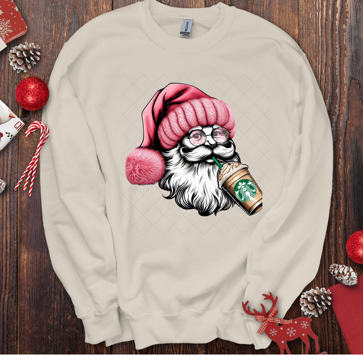 Boujee Santa With Coffee  Transfers