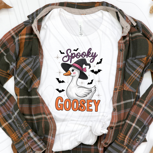Spooky Goosey With Bat Transfer