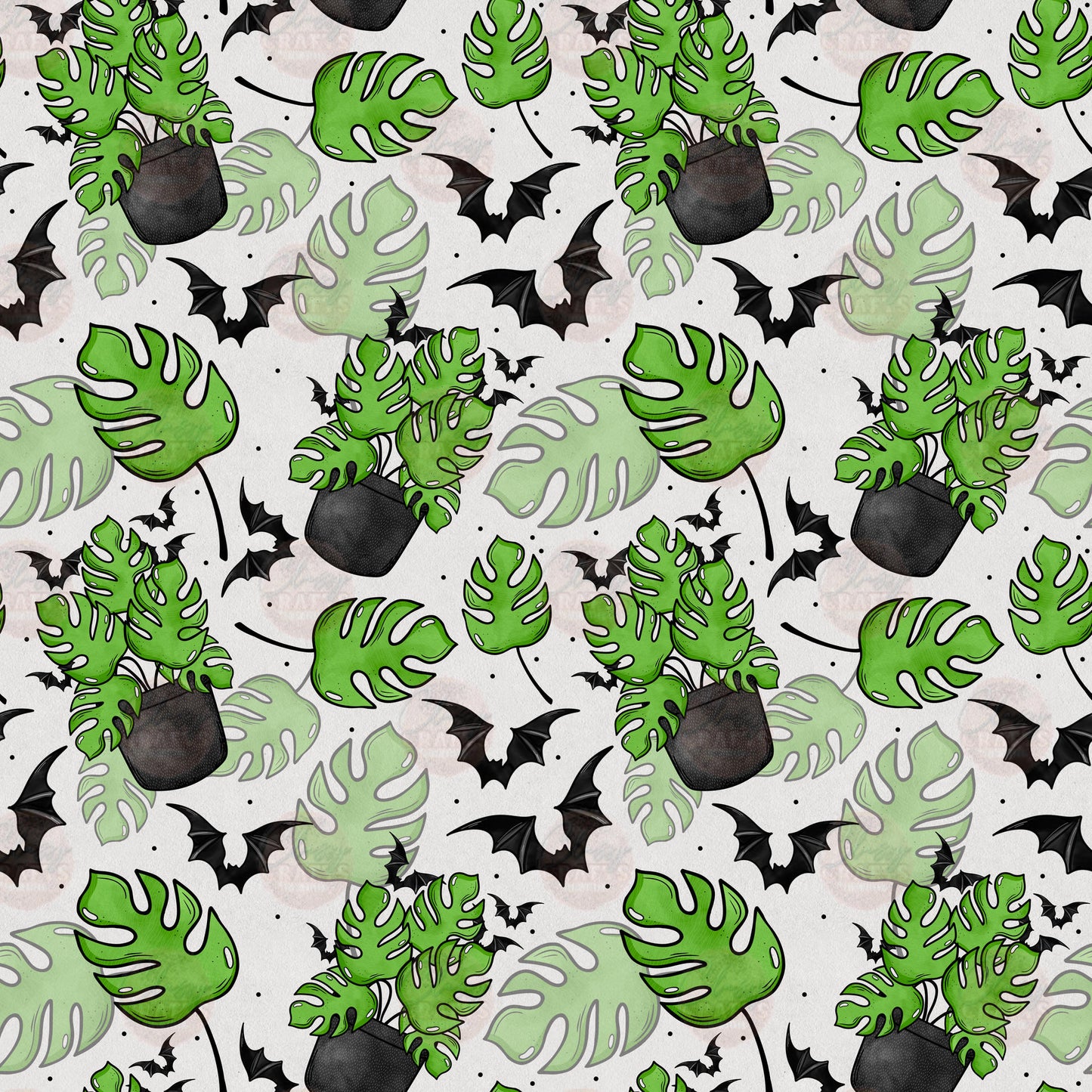 Monstera Bat Seamless Wrap - Sublimation Transfer