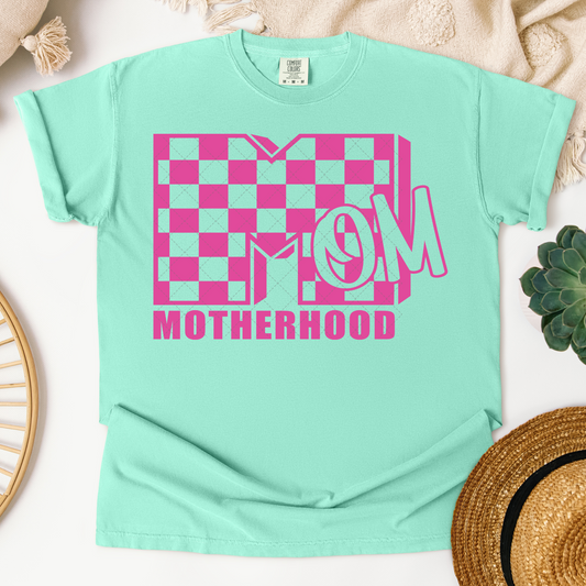 Motherhood Pink Checkered Transfer