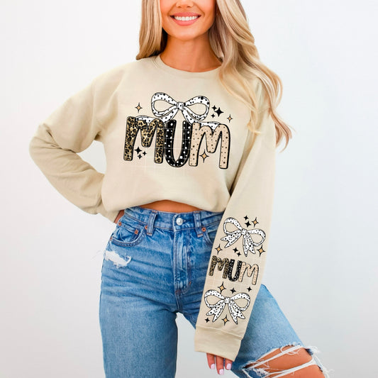 Mum Cheetah Checker Bow ** TWO PART* SOLD SEPARATELY**