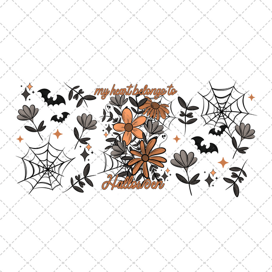 My Heart Belongs To Halloween Tumbler Wrap - Sublimation Transfer