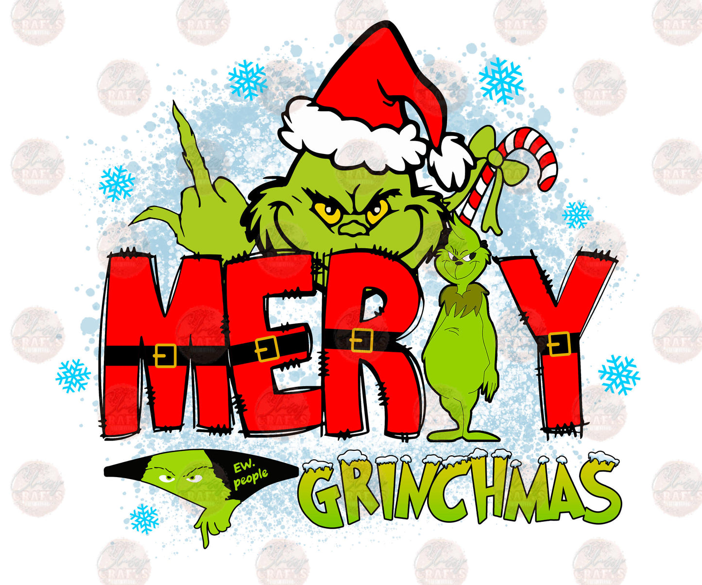 Naughty Grump Merry Christmas - Sublimation Transfer