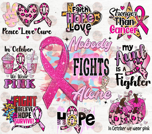 Nobody Fights Alone Tumbler Wrap - Sublimation Transfer