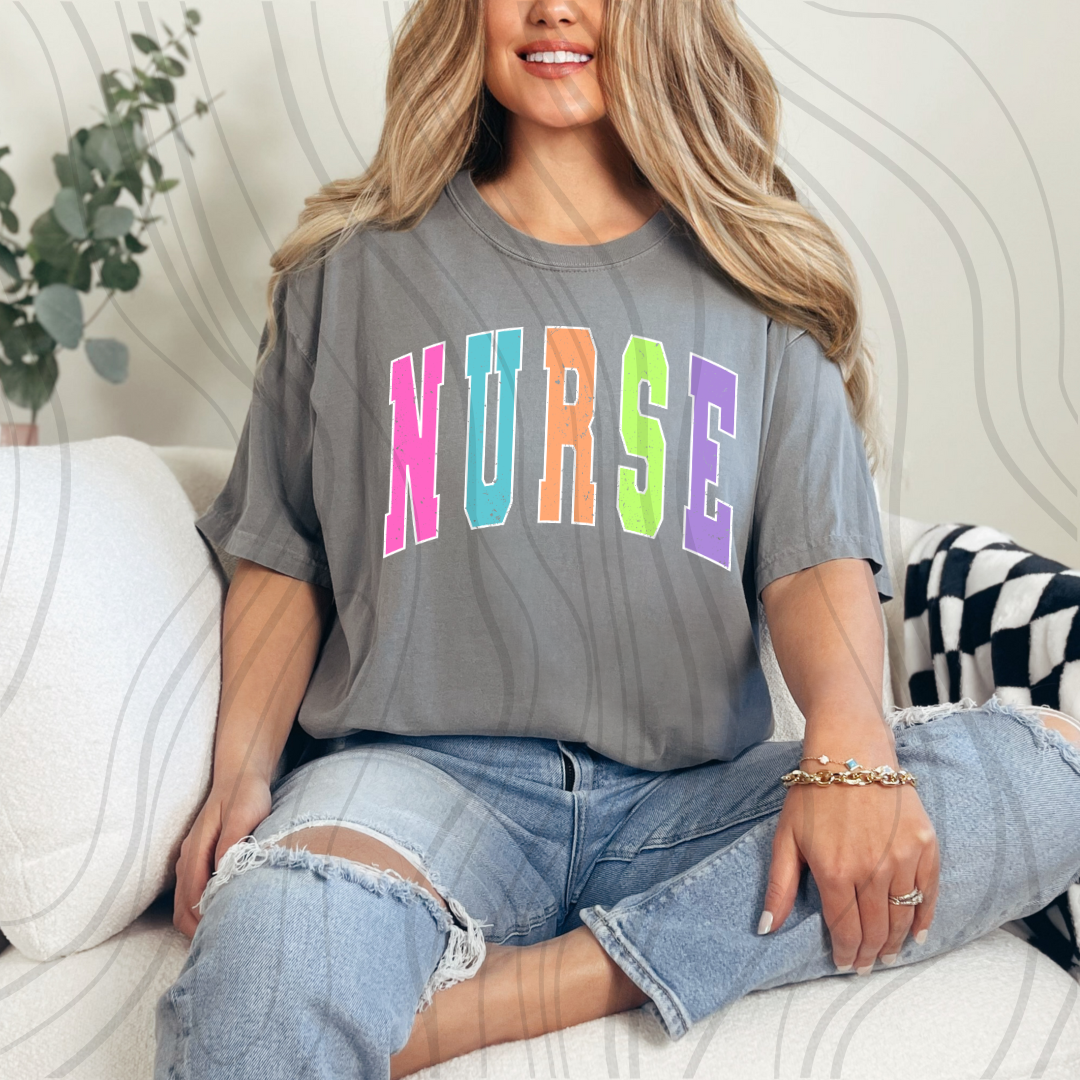 Nurse Varsity Bright Colors Transfer