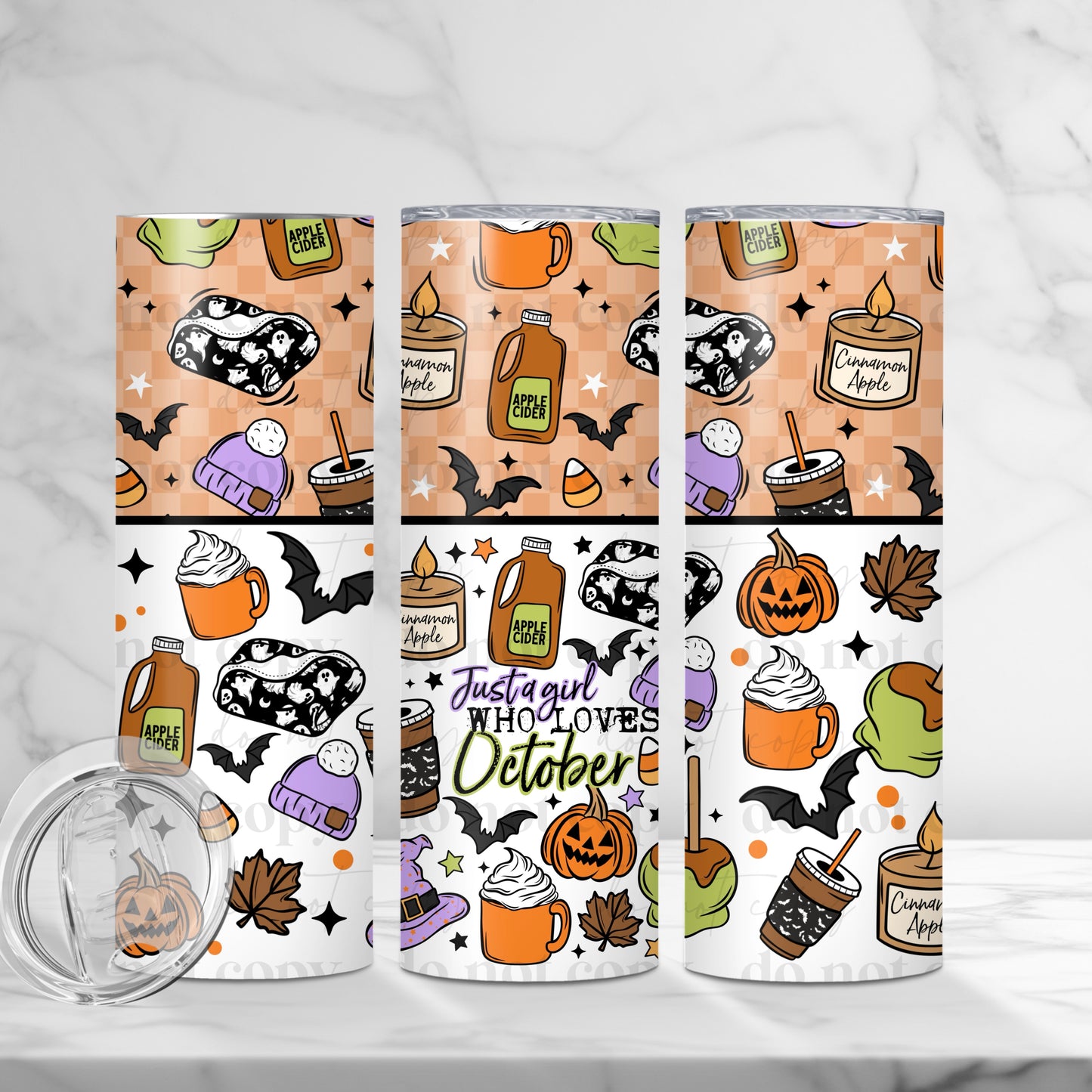 October Love Tumbler Wrap Transfer