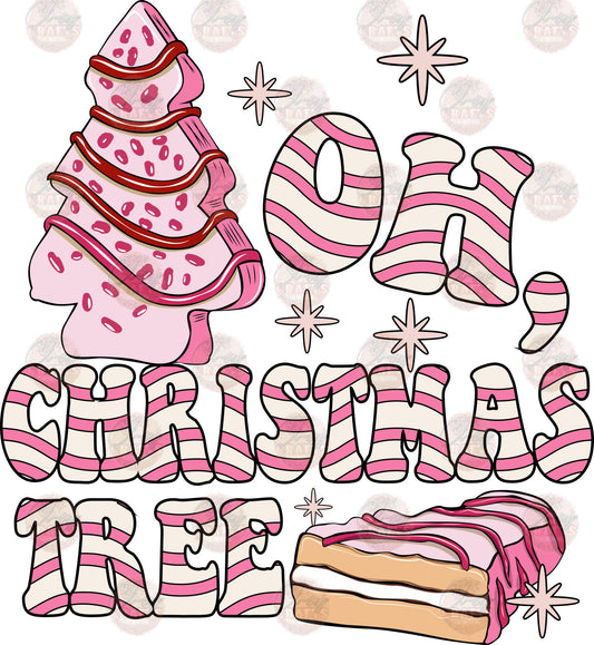 Oh Pink Christmas Tree Cake - Sublimation Transfer
