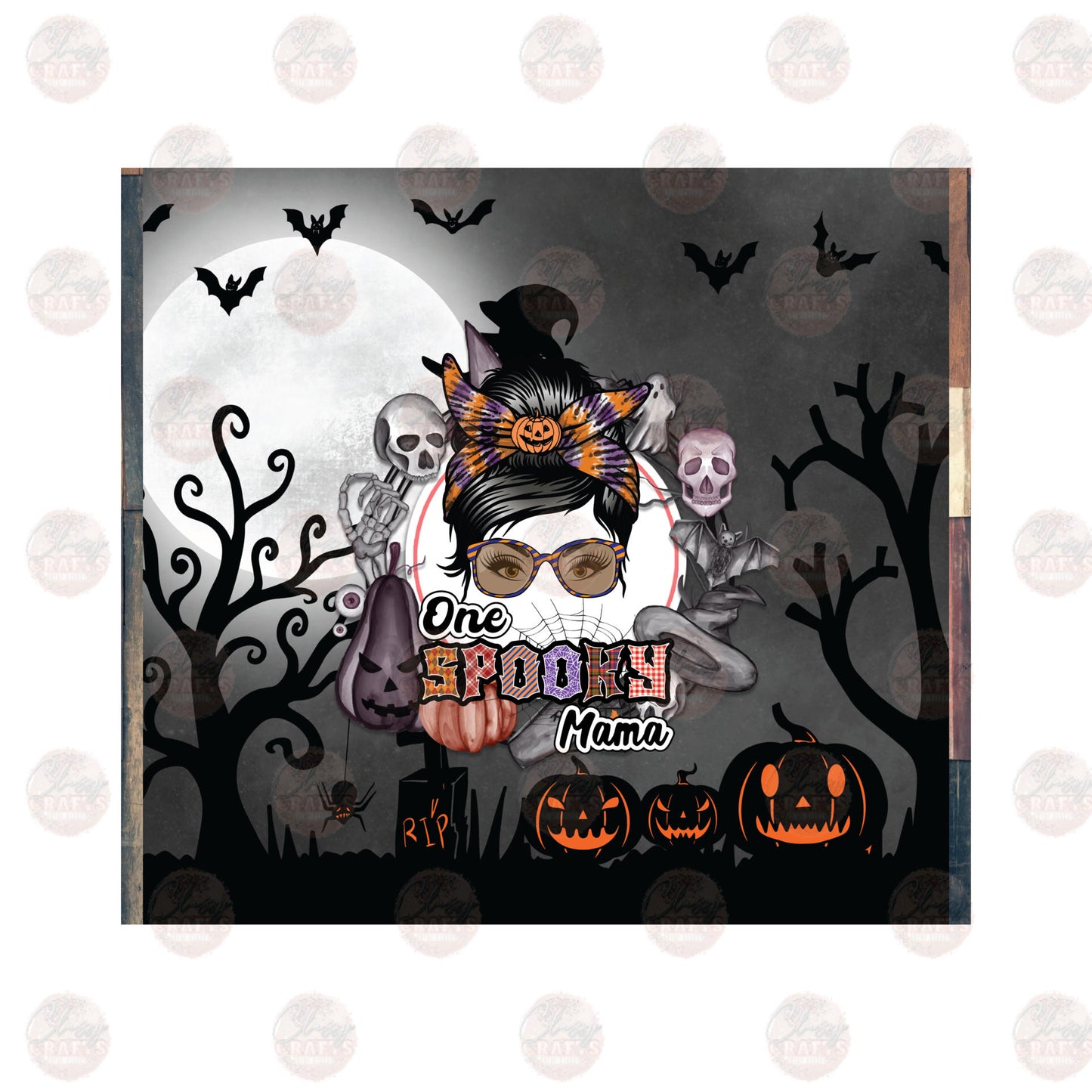 One Spooky Mama Tumbler Wrap - Sublimation Transfer