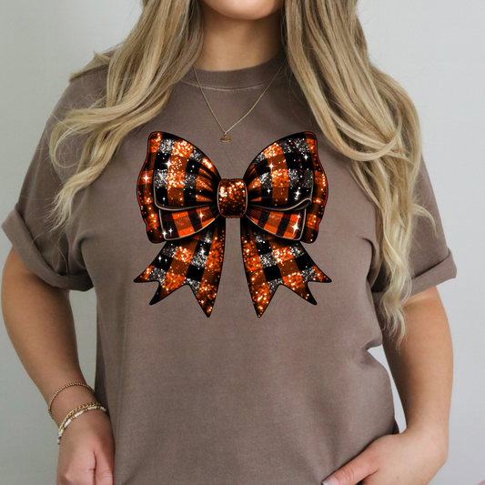 Orange And Black Bow Transfer