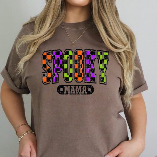 Orange Purple Green Spooky Mama Transfer