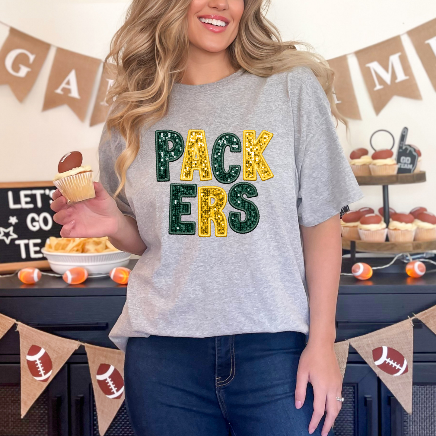 Packers Faux Sequin Transfer