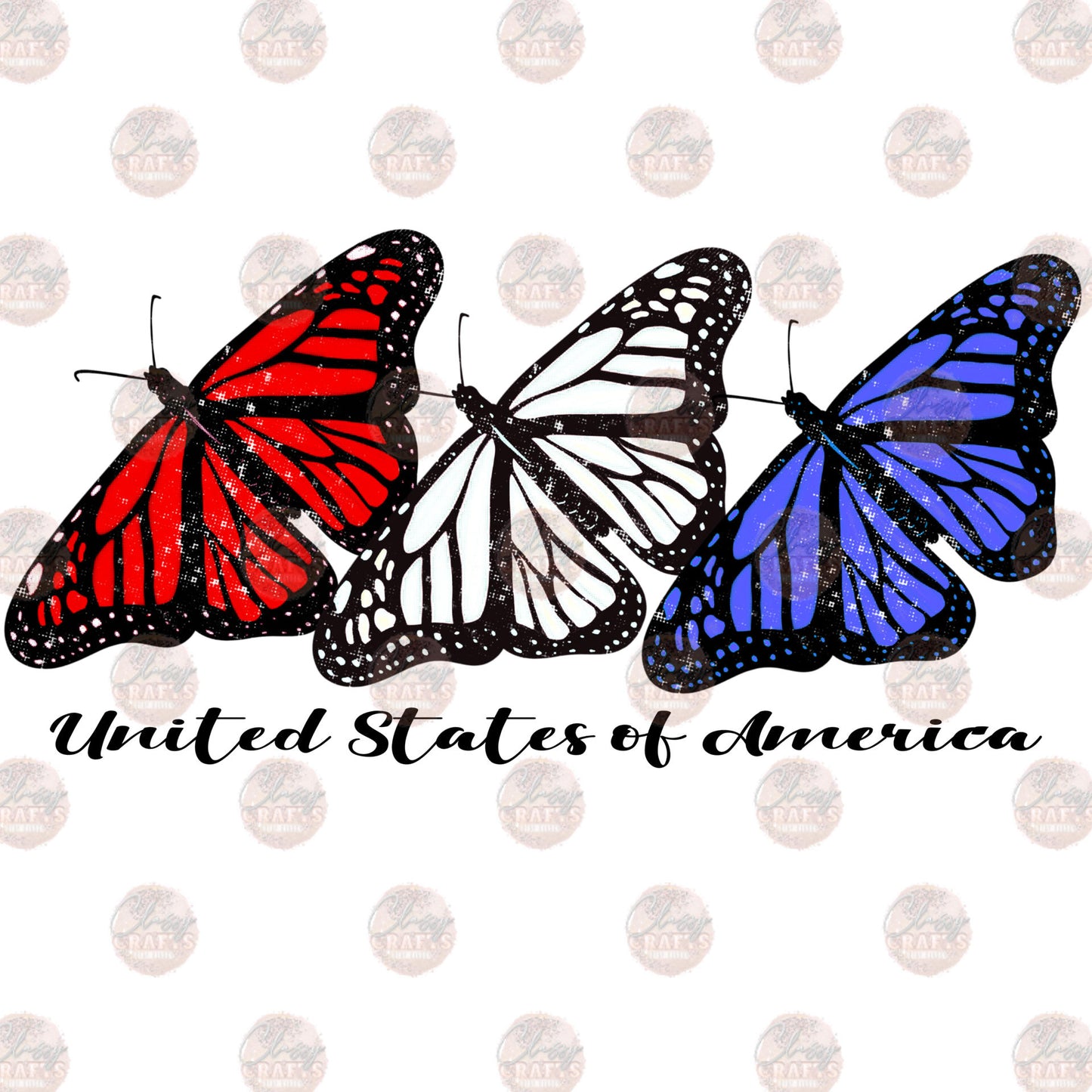 Patriotic Butterfly Transfer