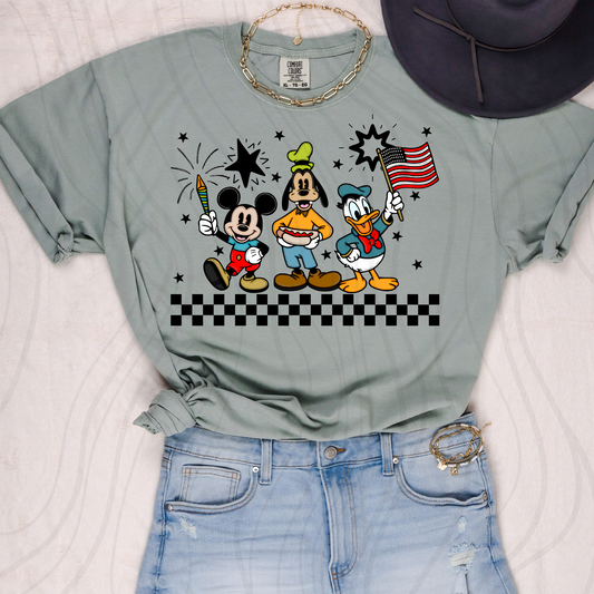 Patriotic Mouse & Friends Transfer