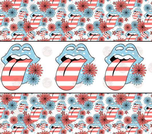Patriotic Tongue Tumbler Wrap - Sublimation Transfer