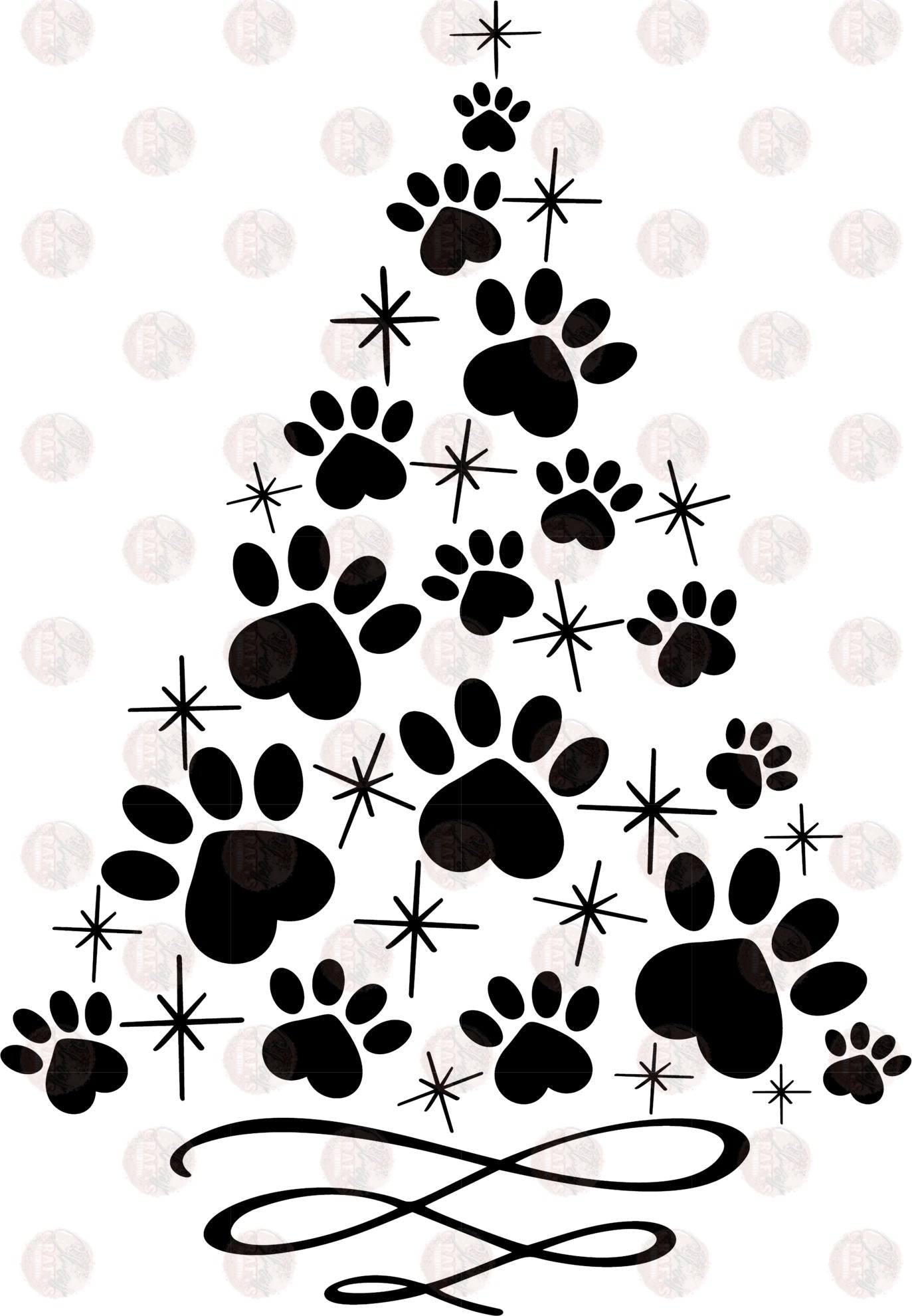 Paw Christmas Tree Transfers