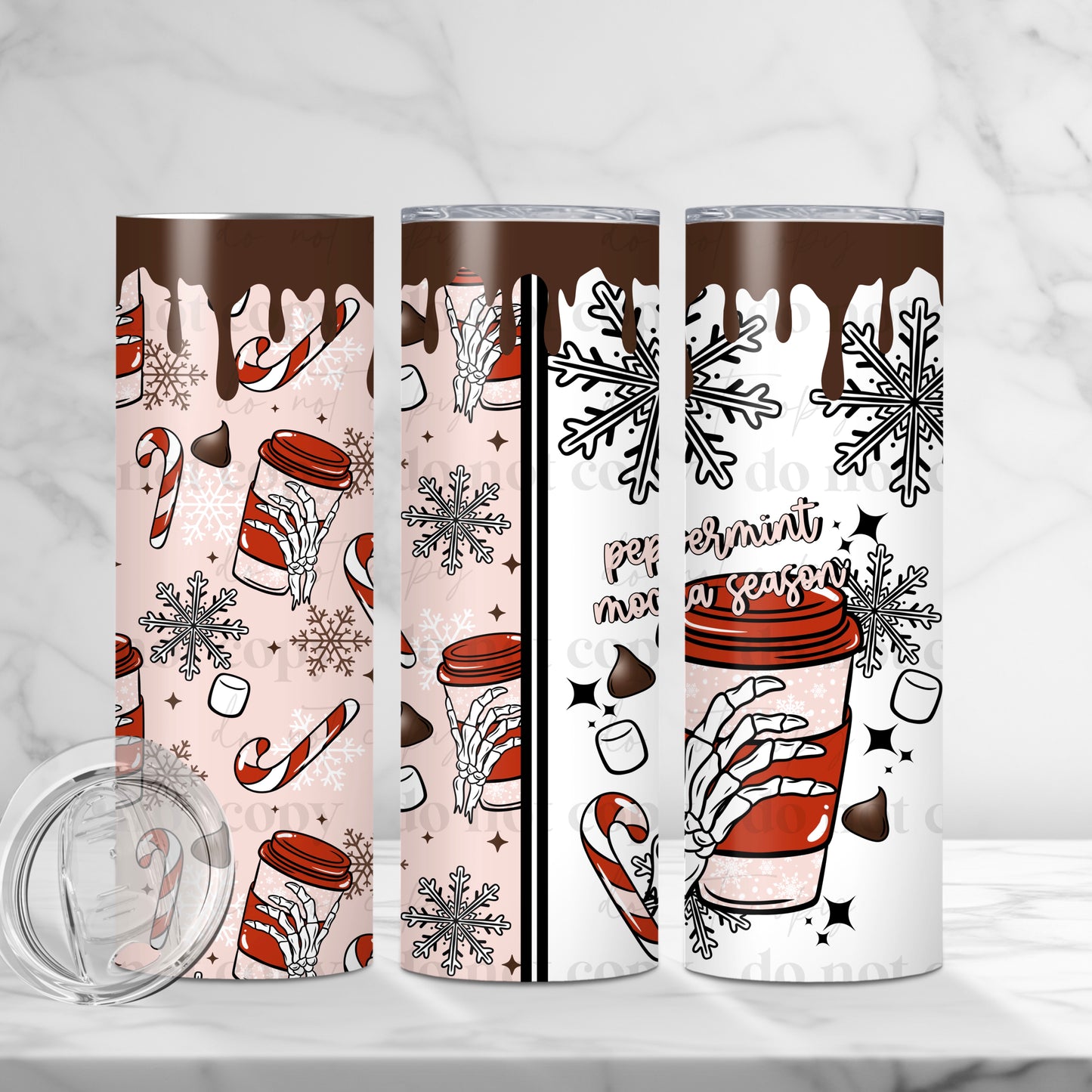 Peppermint Mocha Season Tumbler Transfer