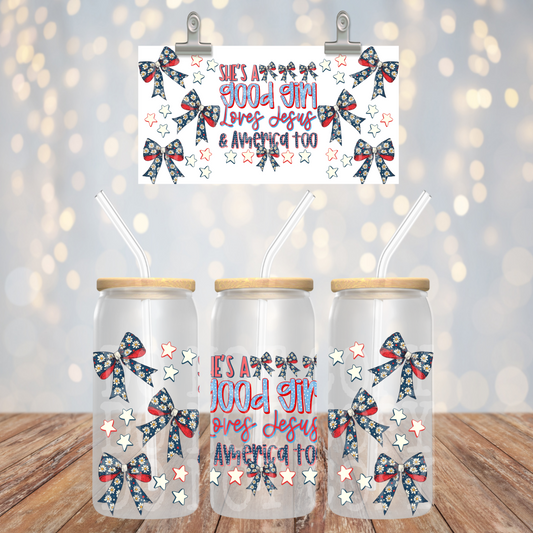She's A Good Girl 16oz Libbey Wrap Transfer