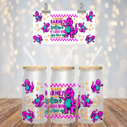 I Blame Purple Dino 16oz Libbey Wrap