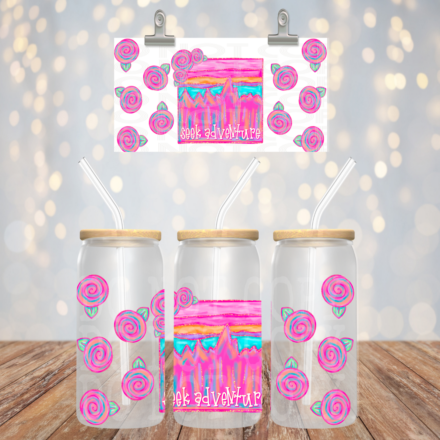 Seek Adventure 16oz Libbey Wrap Transfer