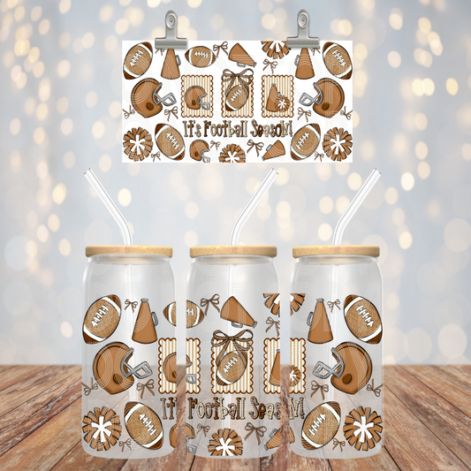 It's Football Season 16oz Libbey Wrap Transfer