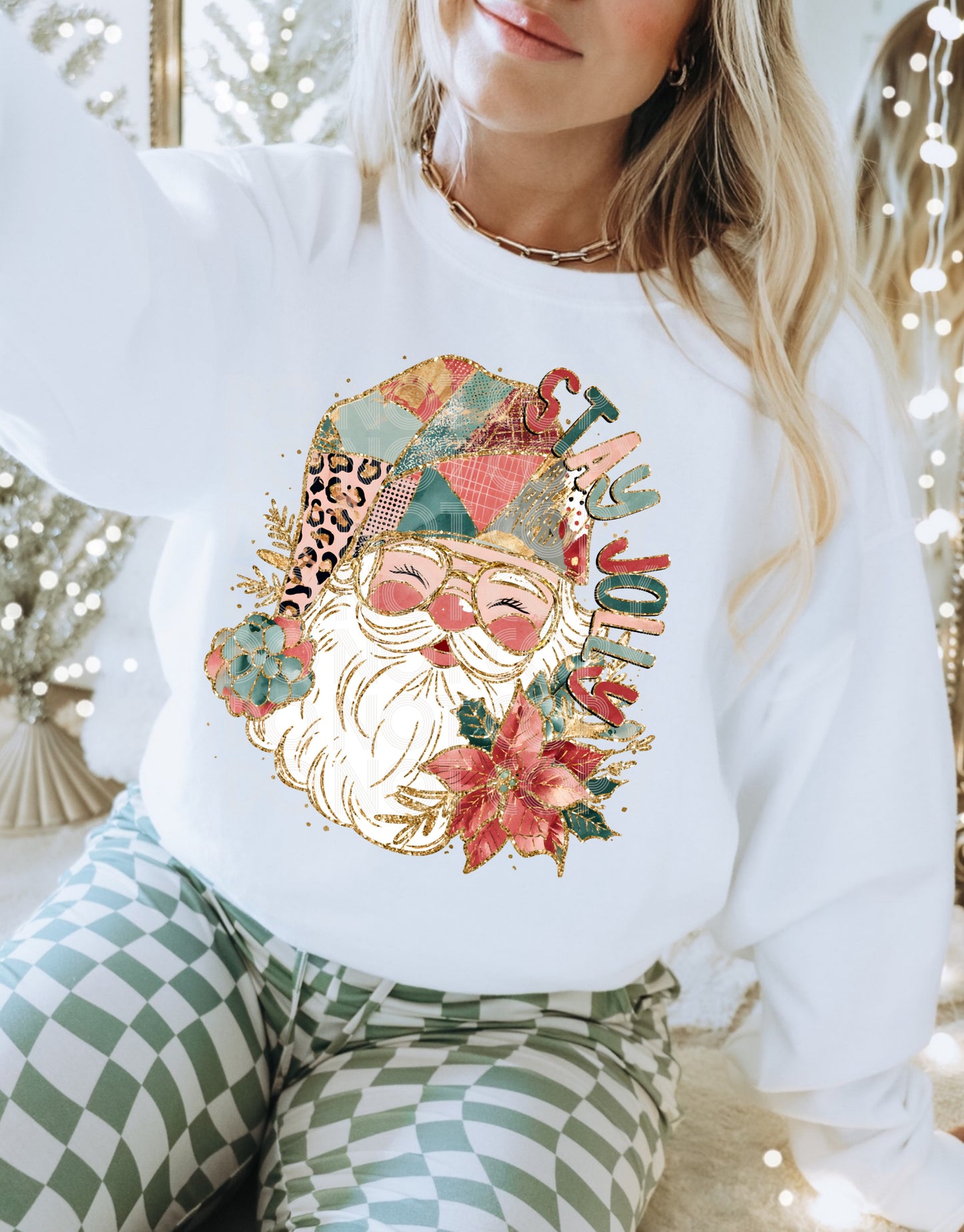 Stay Jolly Floral Transfer