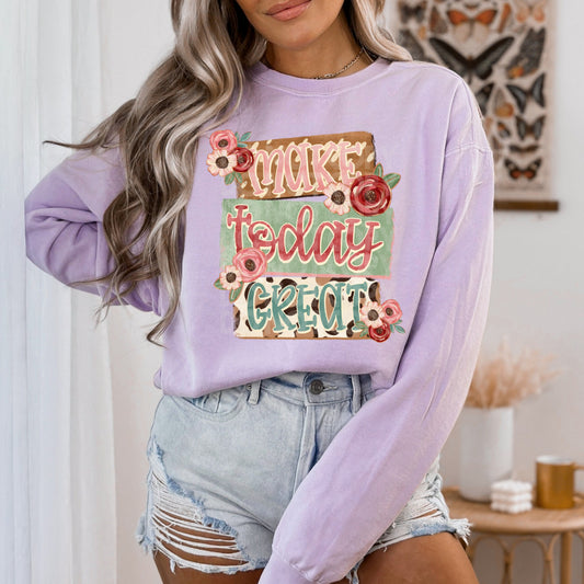 Make Today Great Floral Transfer