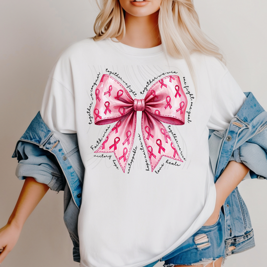 Pink Bow Breast Cancer Transfer