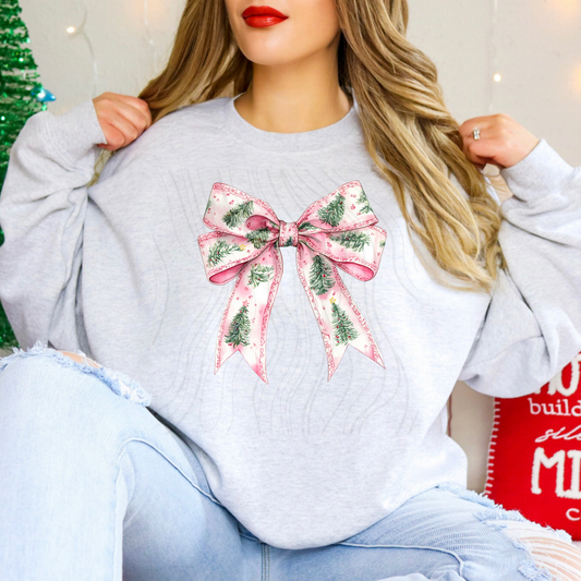 Pink Christmas Bow Transfer