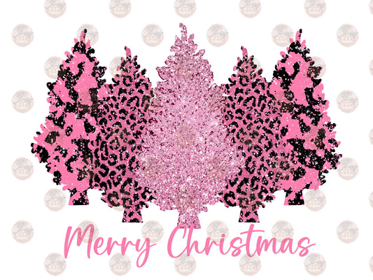 Pink Glitter Merry Christmas - Sublimation Transfer