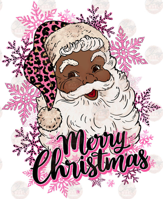 Pink Leopard Santa Transfer