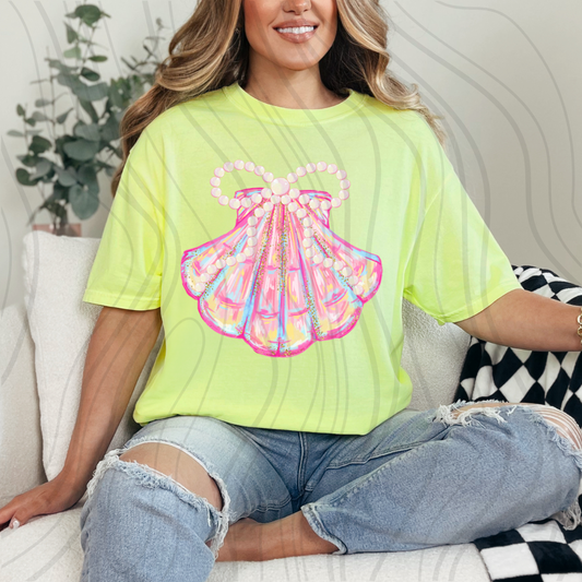 Pink Shell Pearls Transfer