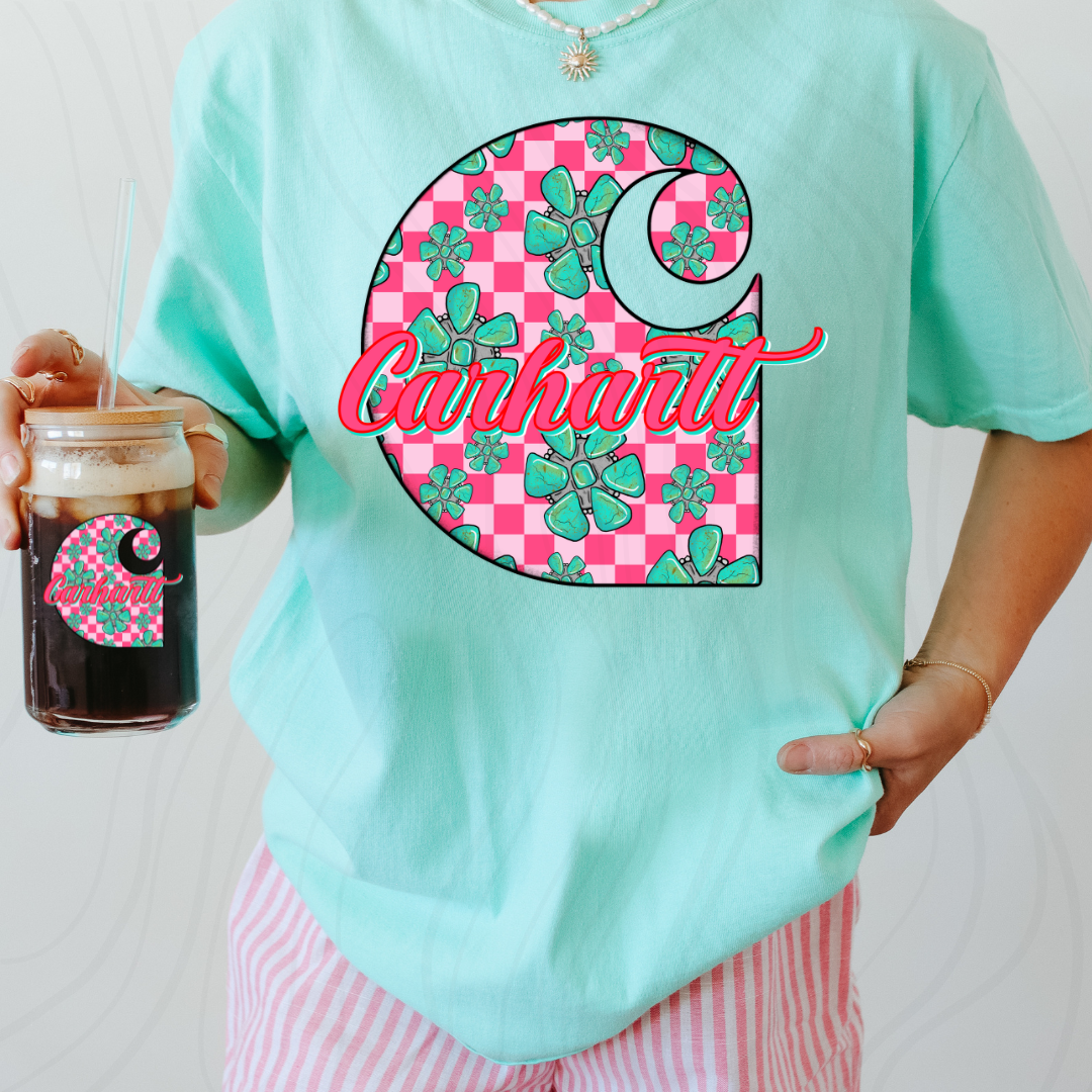 Pink Checkered Gem CH Transfer