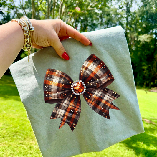 Plaid Bow Y  Transfer