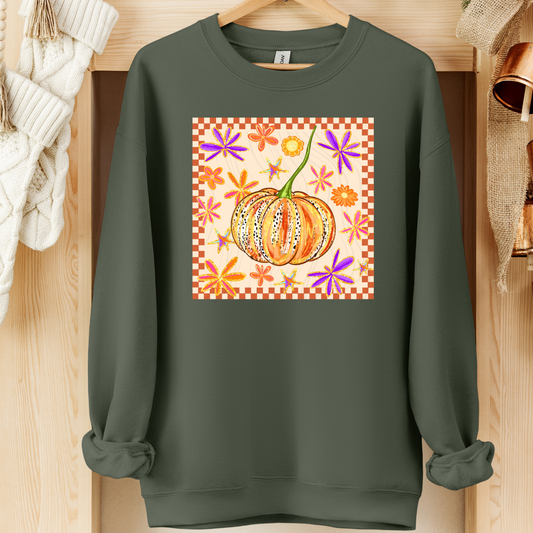 Pumpkin Boho Floral Transfer